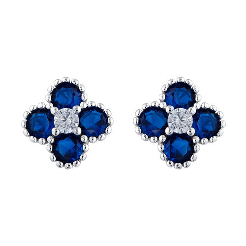 925 Silver Rhodium Cubic Zirconia Set Clover Stud Earrings – Imperial Time