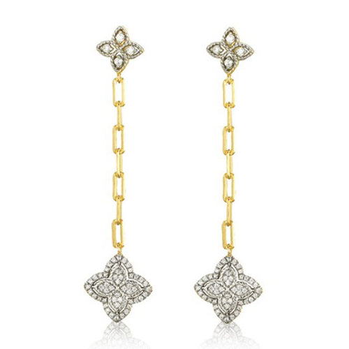925 Silver 14ct Gold Plated Cubic Zirconia Set Clover Drop Earrings – Imperial Time