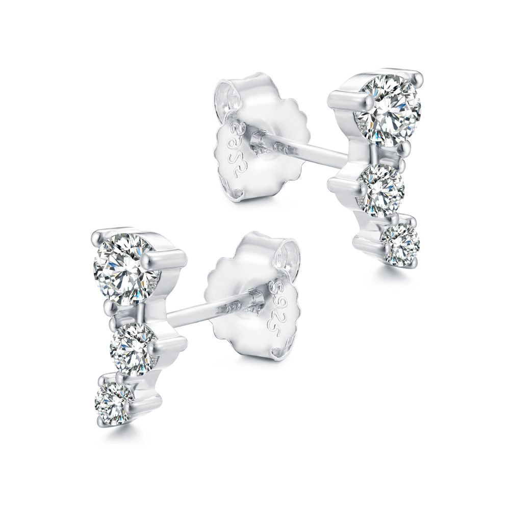 925 Silver Graduated Trilogy Drop Earrings – Imperial Time