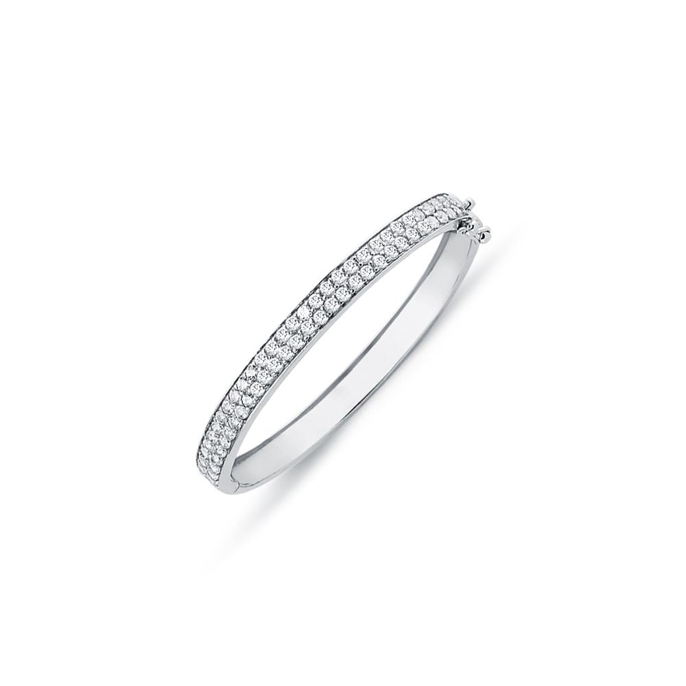 925 Sterling Silver Double Row Eternity Baby / Childrens Bangle – Imperial Time