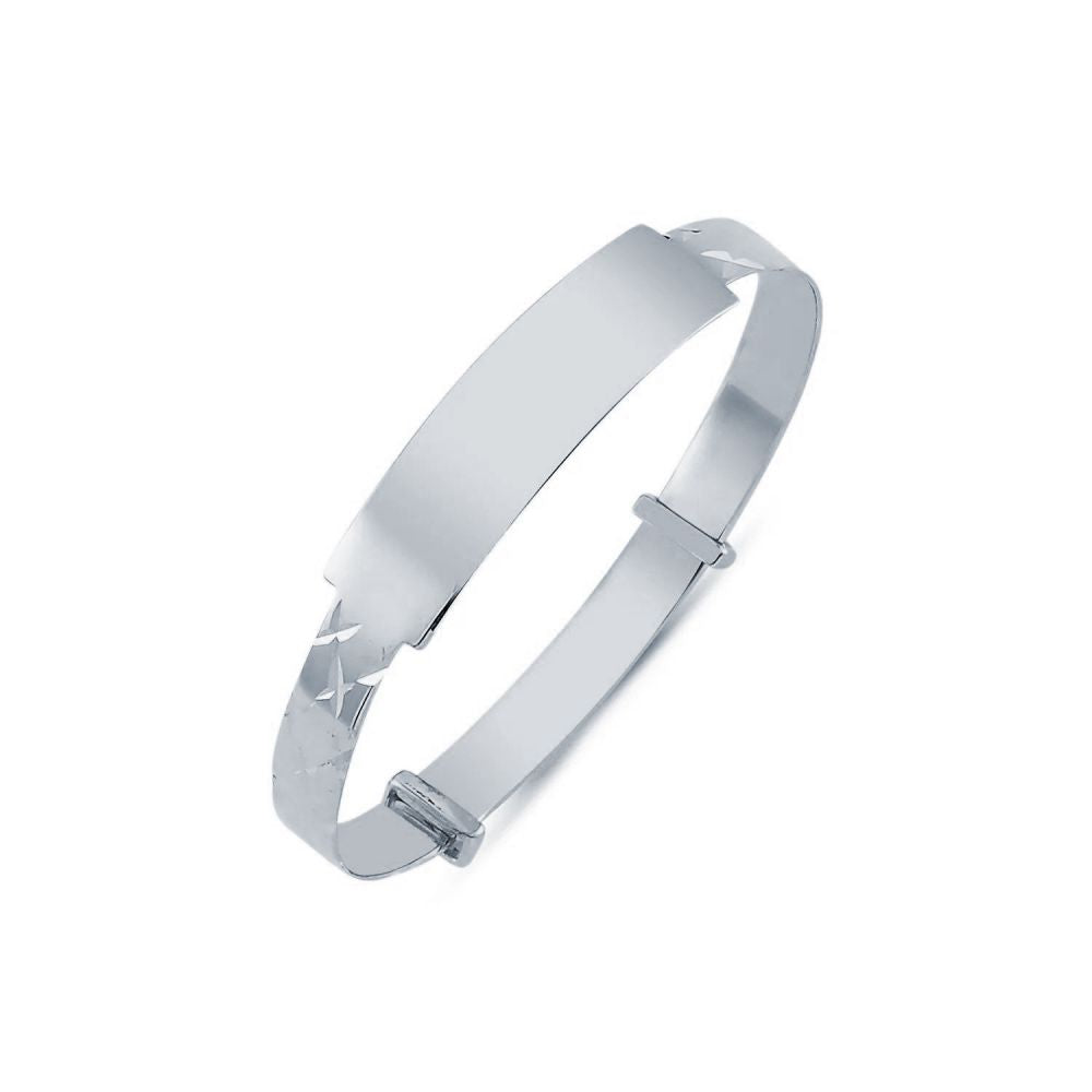 925 Silver Childs Diamond Cut ID Expander Bangle – Imperial Time