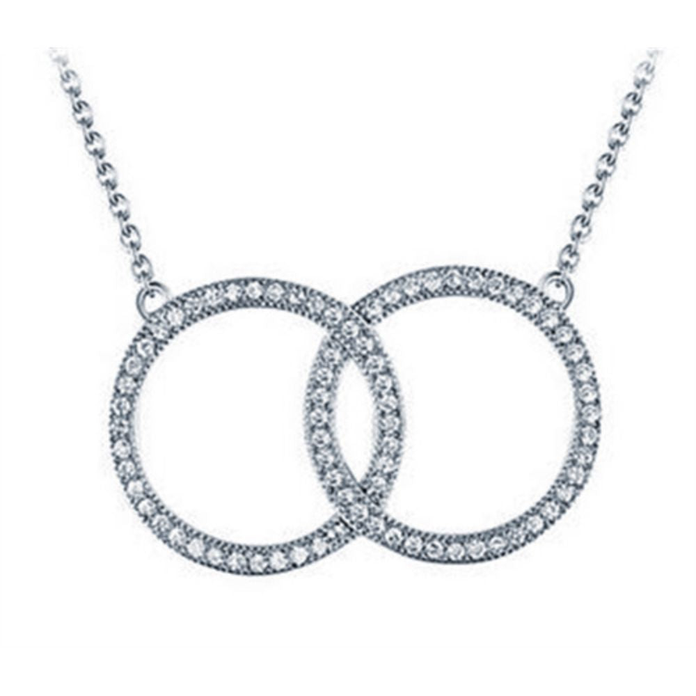 925 Silver Rhodium Plated Cubic Zirconia Set Twin Circle of Life Necklace – Imperial Time