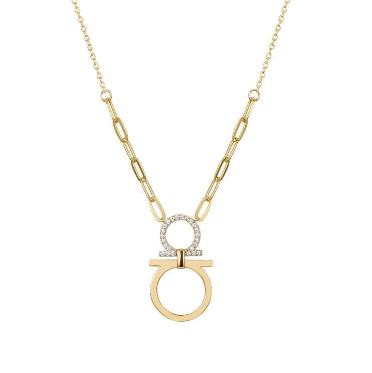 925 Sterling Silver Gold Plated Cubic Zirconia Equestrian Necklace – Imperial Time