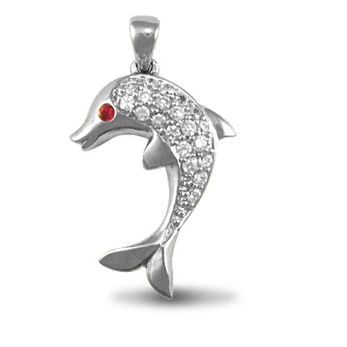 925 Silver Cubic Zirconia Dolphin Pendant – Imperial Time