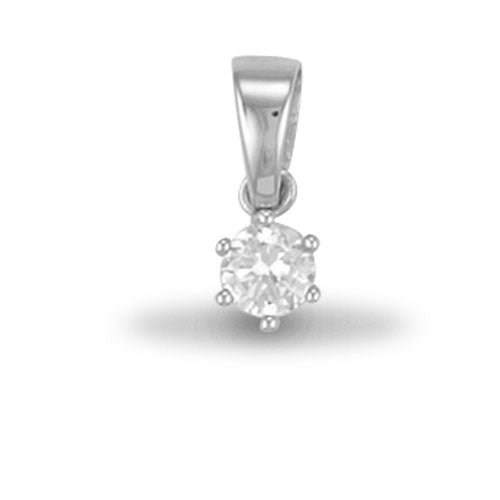 925 Sterling Silver Cubic Zirconia Solitaire Pendant – Imperial Time
