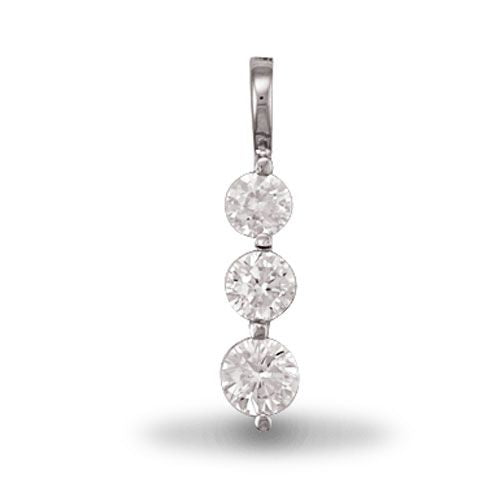 925 Sterling Silver Cubic Zirconia Trilogy Pendant – Imperial Time