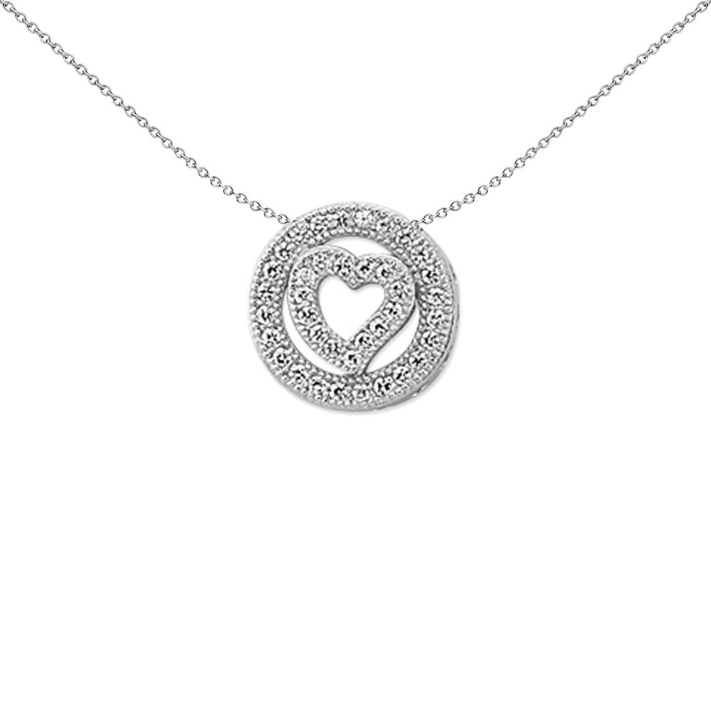 925 Silver Cubic Zirconia Heart in Circle Slider – Imperial Time