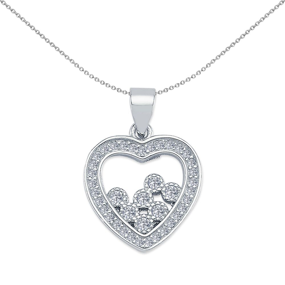 925 Silver Cubic Zirconia Heart Pendant – Imperial Time