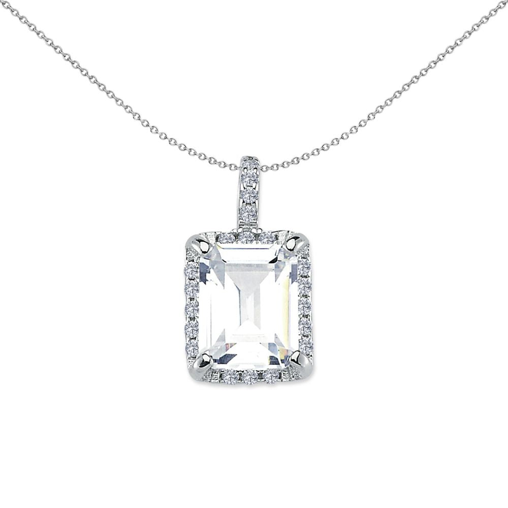 925 Silver Emerald Cut Cubic Zirconia Cluster Pendant – Imperial Time