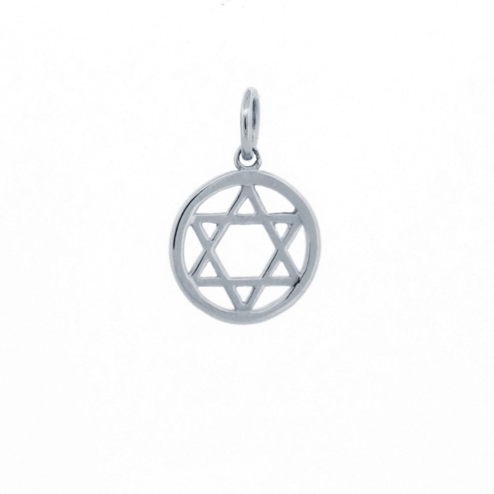 925 Sterling Silver Circle Star Of David Pendant – Imperial Time