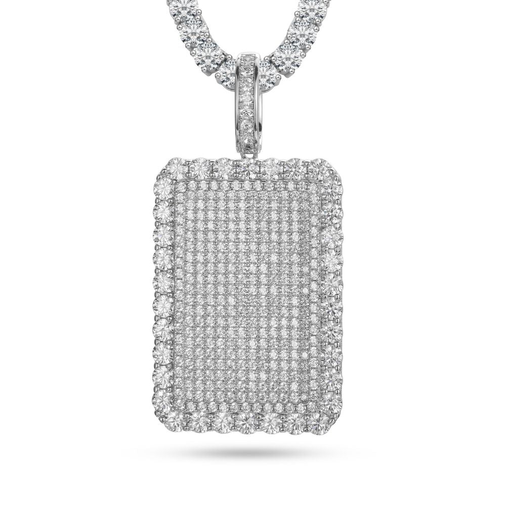 925 Silver Cubic Zirconia Set Dog Tag Pendant – Imperial Time