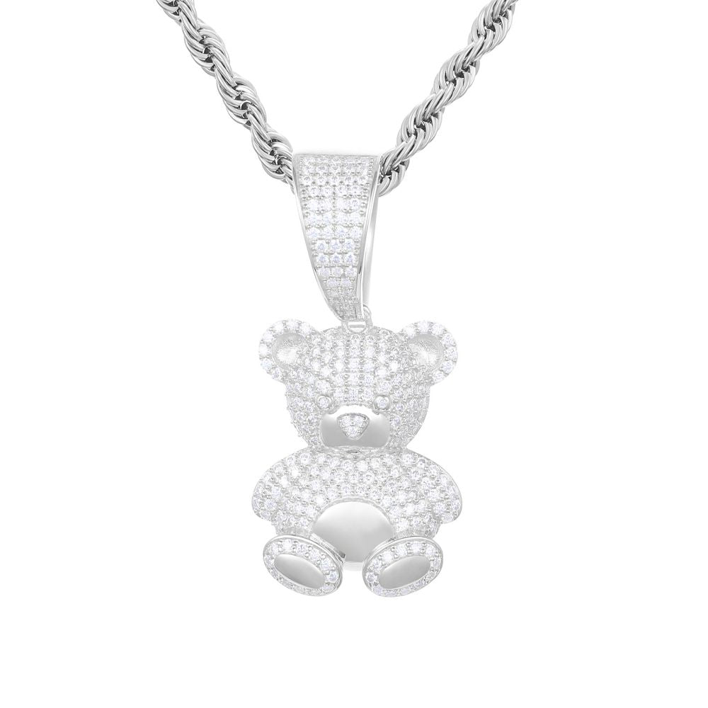 925 Silver Cubic Zirconia Set Teddy Bear Pendant – Imperial Time