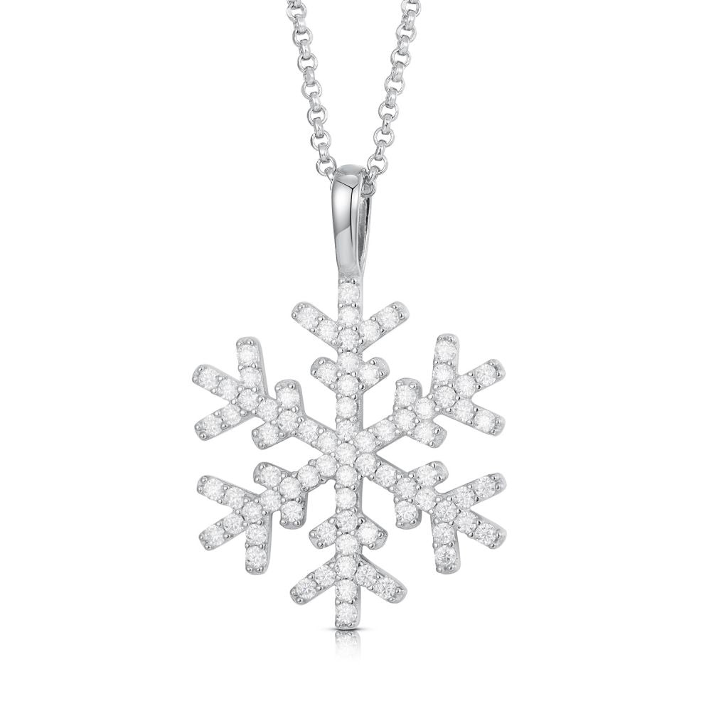925 Silver Cubic Zirconia Set Snowflake Pendant – Imperial Time