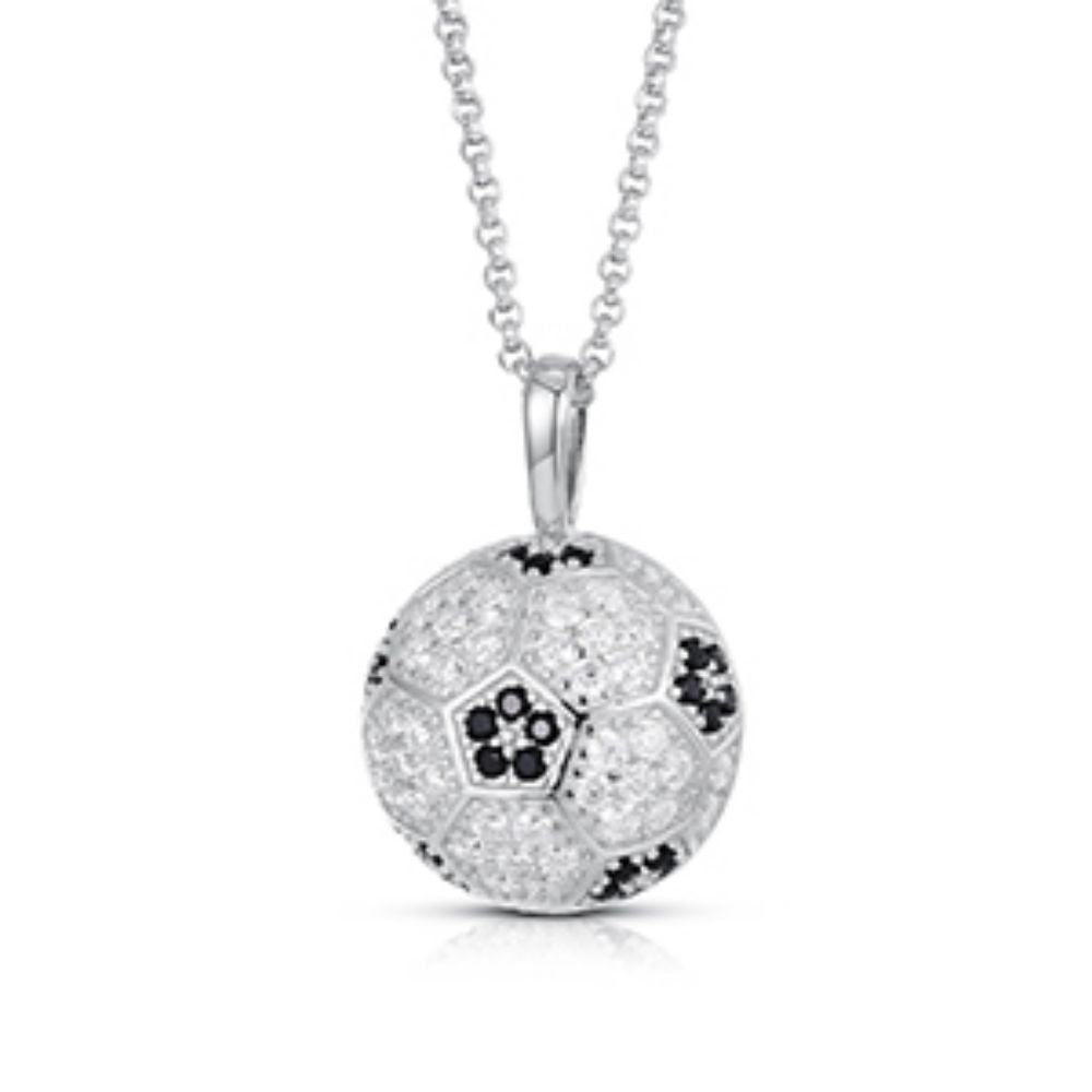 925 Silver Cubic Zirconia Set Football Pendant – Imperial Time