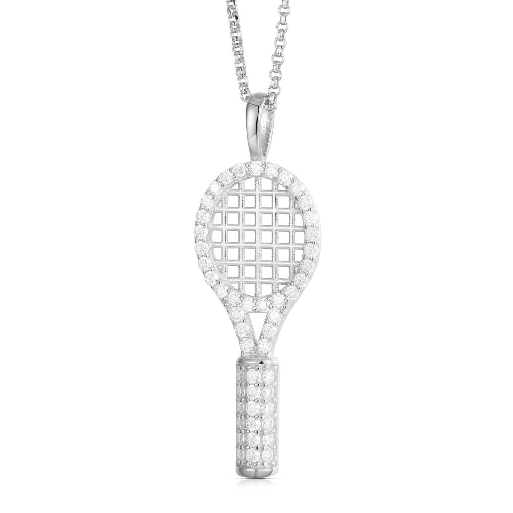 925 Silver Cubic Zirconia Set Racquet Pendant – Imperial Time