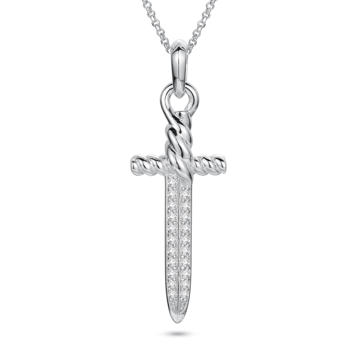 925 Silver Cubic Zirconia Set Vintage Sword Pendant – Imperial Time