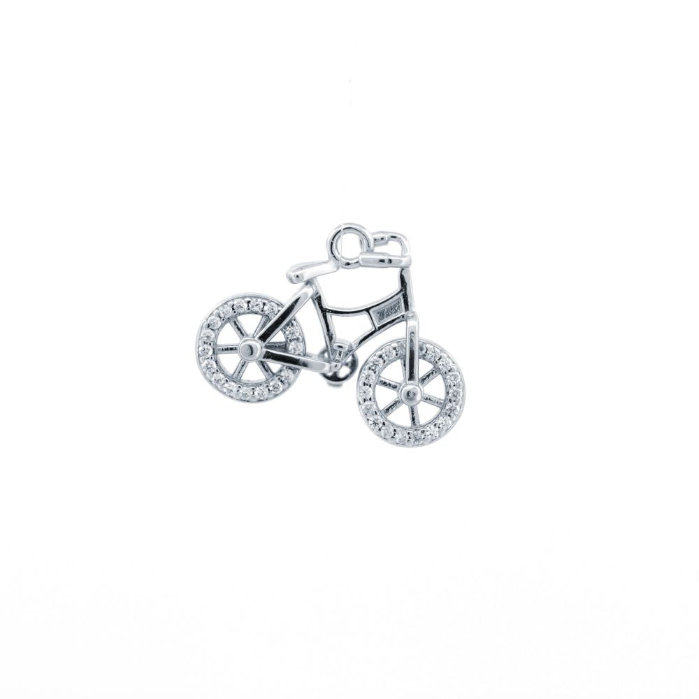 925 Silver Cubic Zirconia Set Bicycle Pendant – Imperial Time