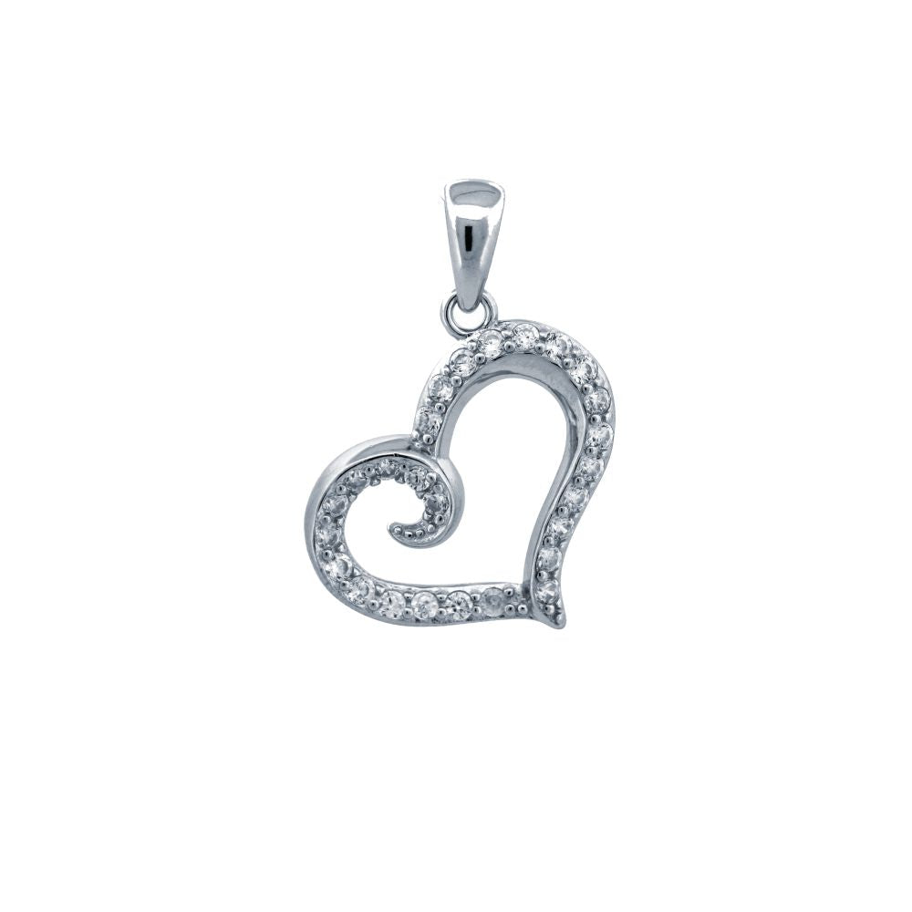 925 Silver Cubic Zirconia Set Heart Pendant – Imperial Time