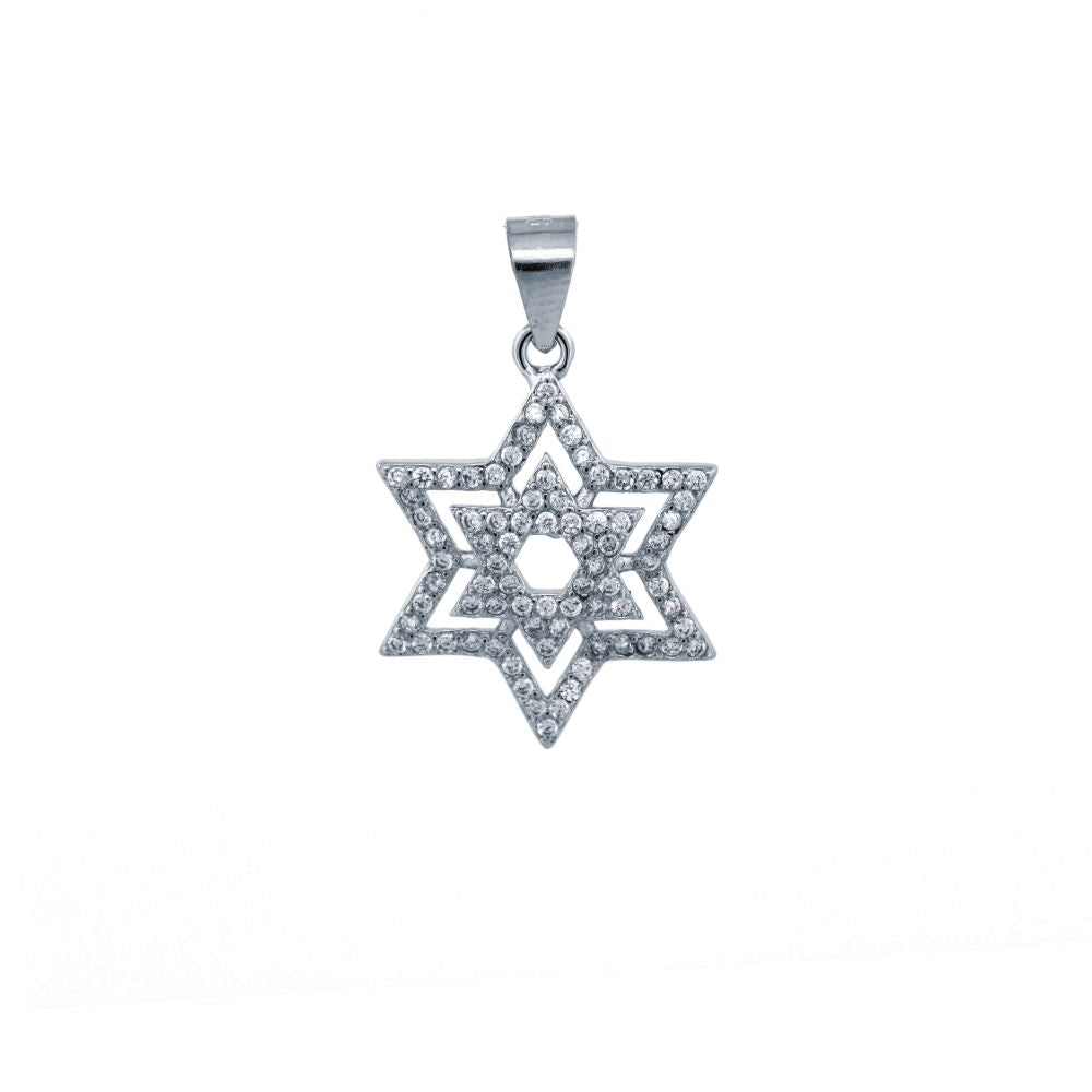 925 Silver Cubic Zirconia Set Star of David Pendant – Imperial Time