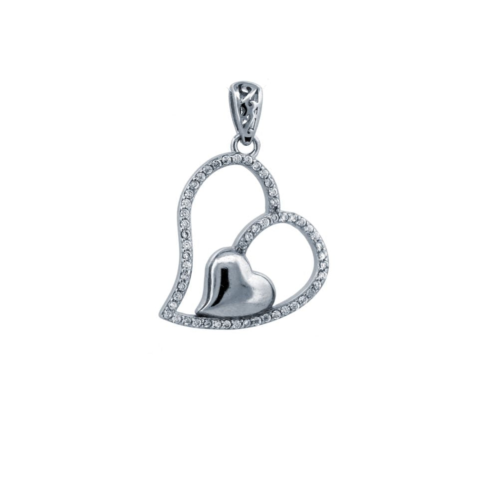 925 Silver Cubic Zirconia Set Heart Pendant – Imperial Time
