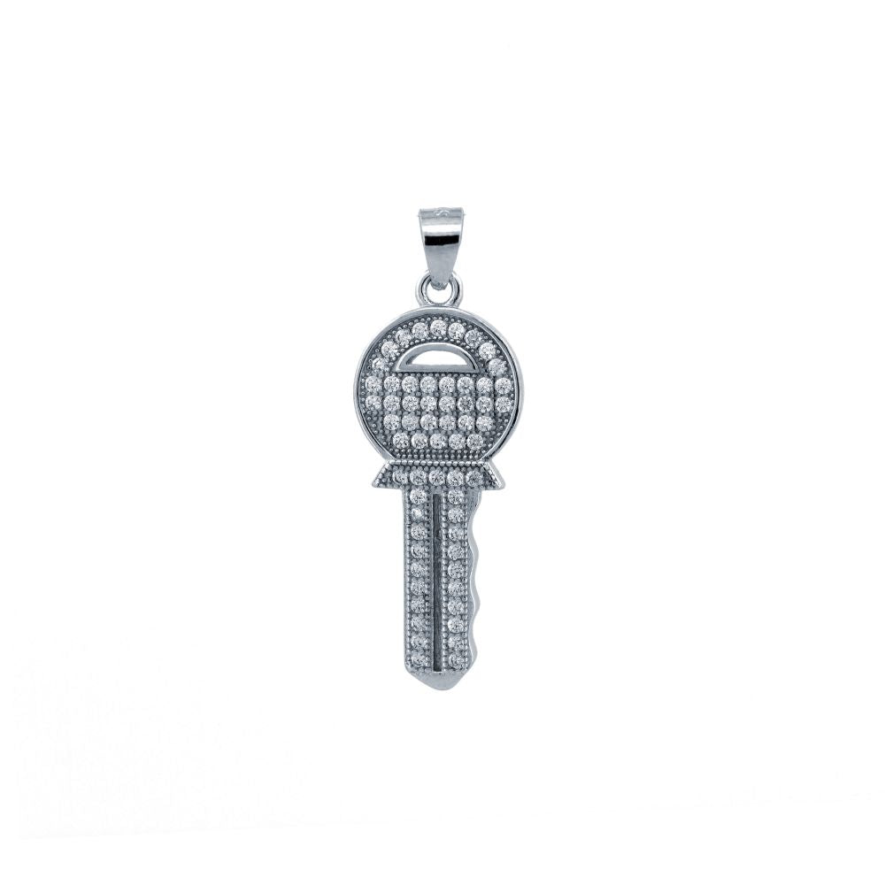 925 Silver Cubic Zirconia Set Key Pendant – Imperial Time