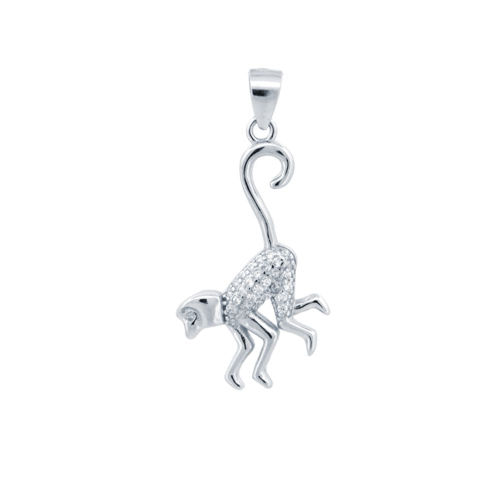 925 Silver Cubic Zirconia Set Monkey Pendant – Imperial Time