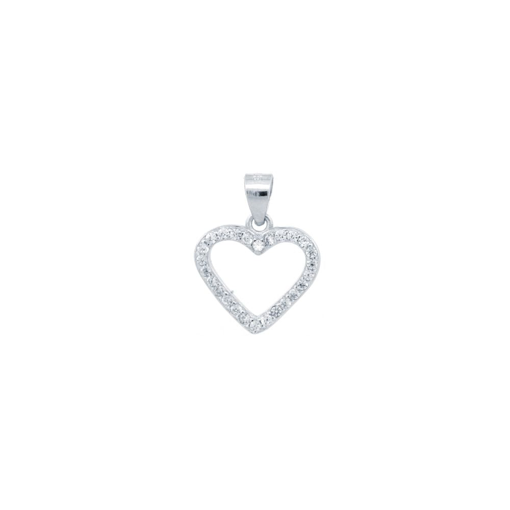 925 Silver Cubic Zirconia Set Heart Pendant – Imperial Time