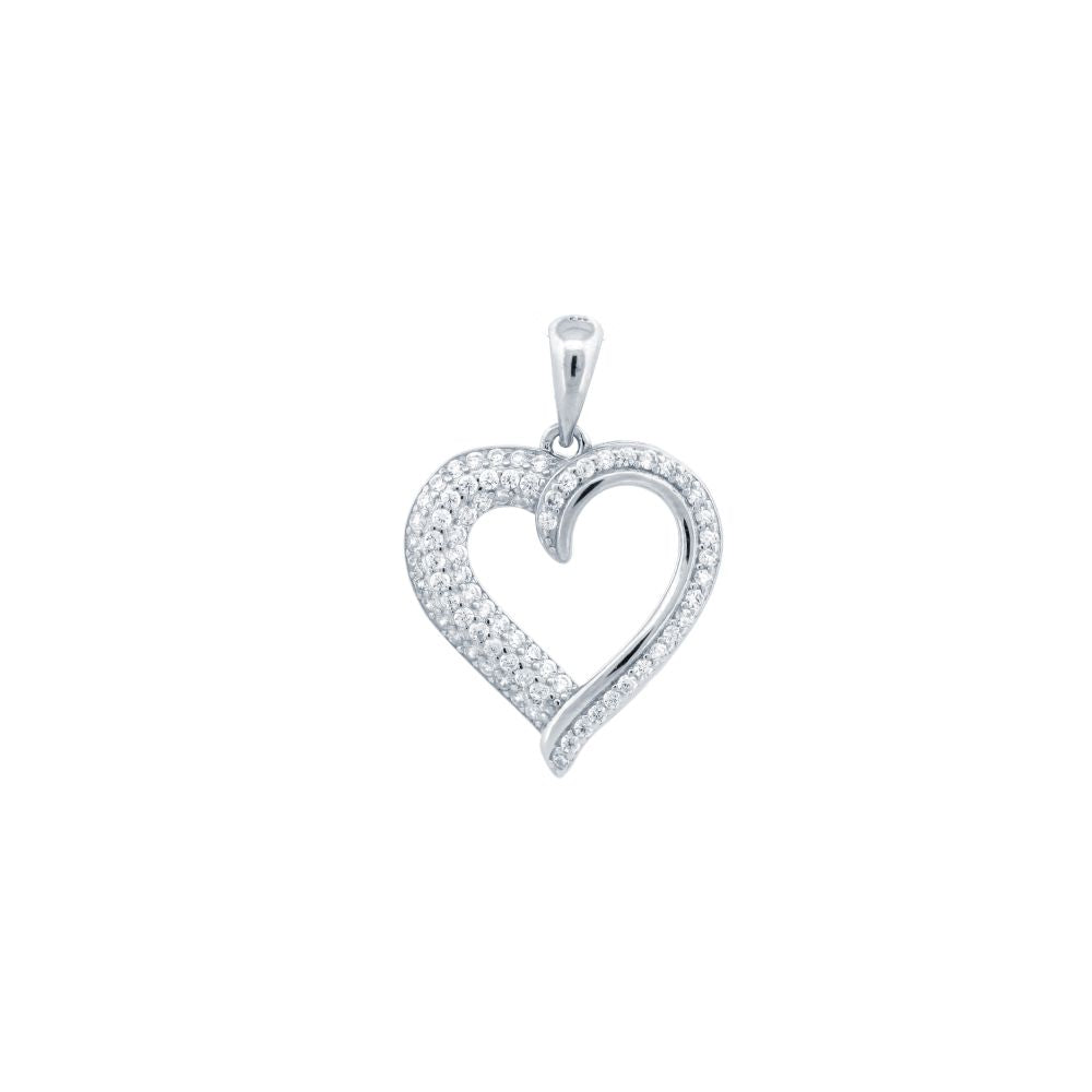 925 Silver Cubic Zirconia Set Heart Pendant – Imperial Time