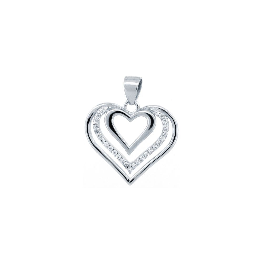 925 Silver Cubic Zirconia Set Heart Pendant – Imperial Time