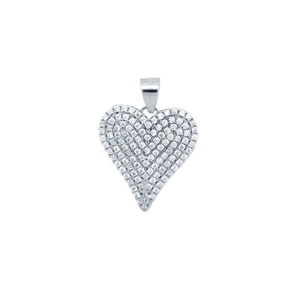 925 Silver Cubic Zirconia Set Heart Pendant – Imperial Time