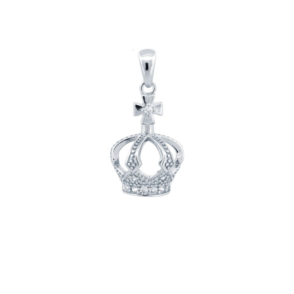 925 Silver Cubic Zirconia Set Crown Pendant – Imperial Time