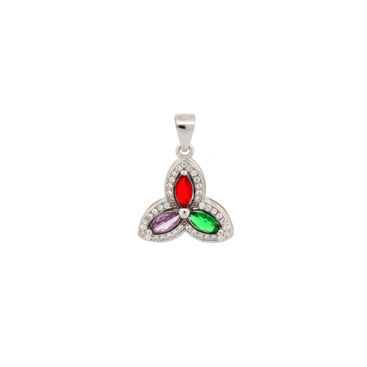 925 Silver Multi Col Cubic Zirconia Flower Pendant – Imperial Time