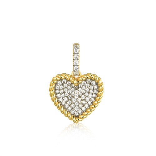 925 Silver 14ct Gold Plated Cubic Zirconia Set Heart Pendant – Imperial Time
