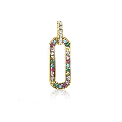 925 Silver 14ct Gold Plated Multi Col Cubic Zirconia Set Pendant – Imperial Time