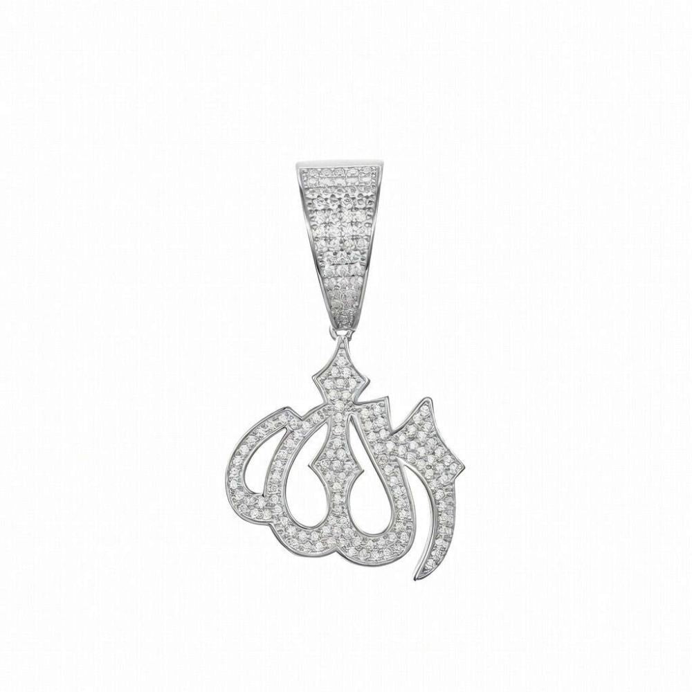 925 Silver Cubic Zirconia Set Allah Pendant – Imperial Time