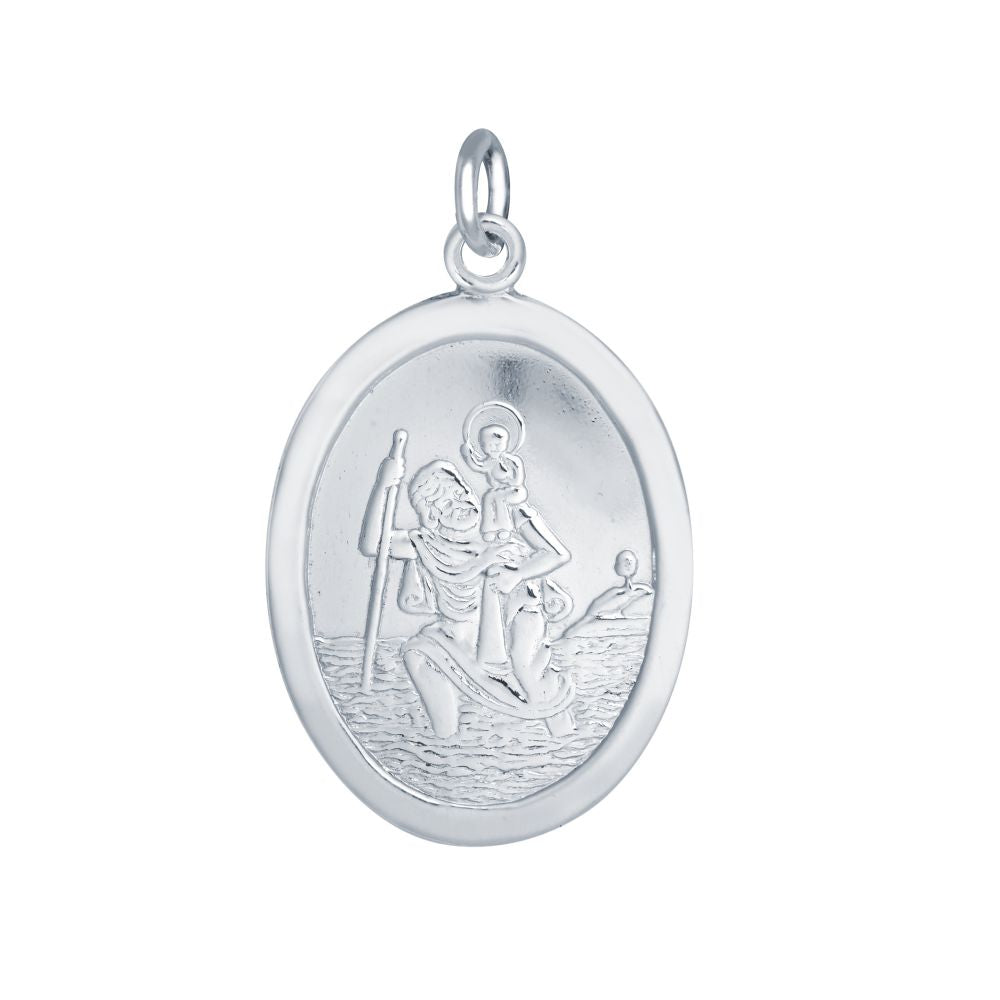 925 Silver Oval St Christopher Medal – Imperial Time