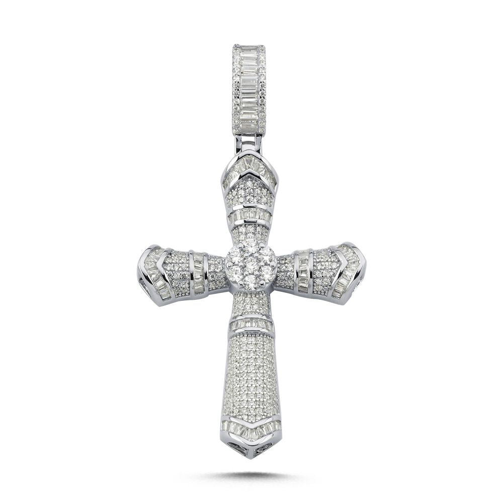 925 Silver Large Cubic Zirconia Brilliant Cut Cross – Imperial Time