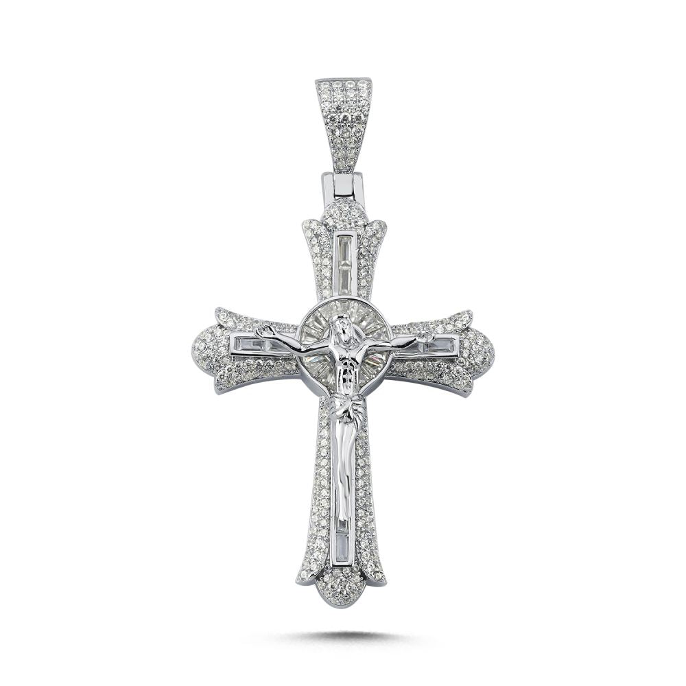 925 Silver Large Cubic Zirconia Brilliant Cut Crucifix – Imperial Time
