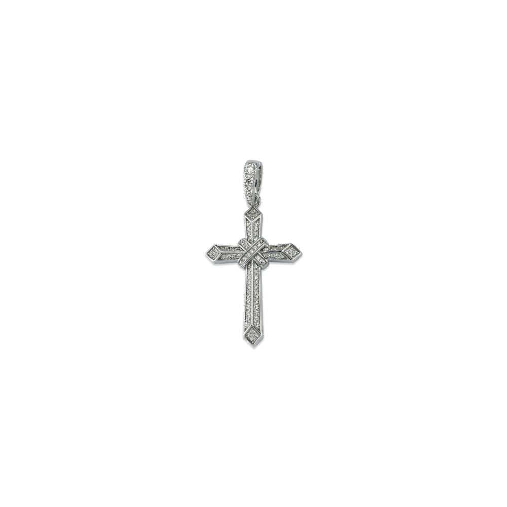 925 Silver Large Cubic Zirconia Brilliant Cut Cross – Imperial Time
