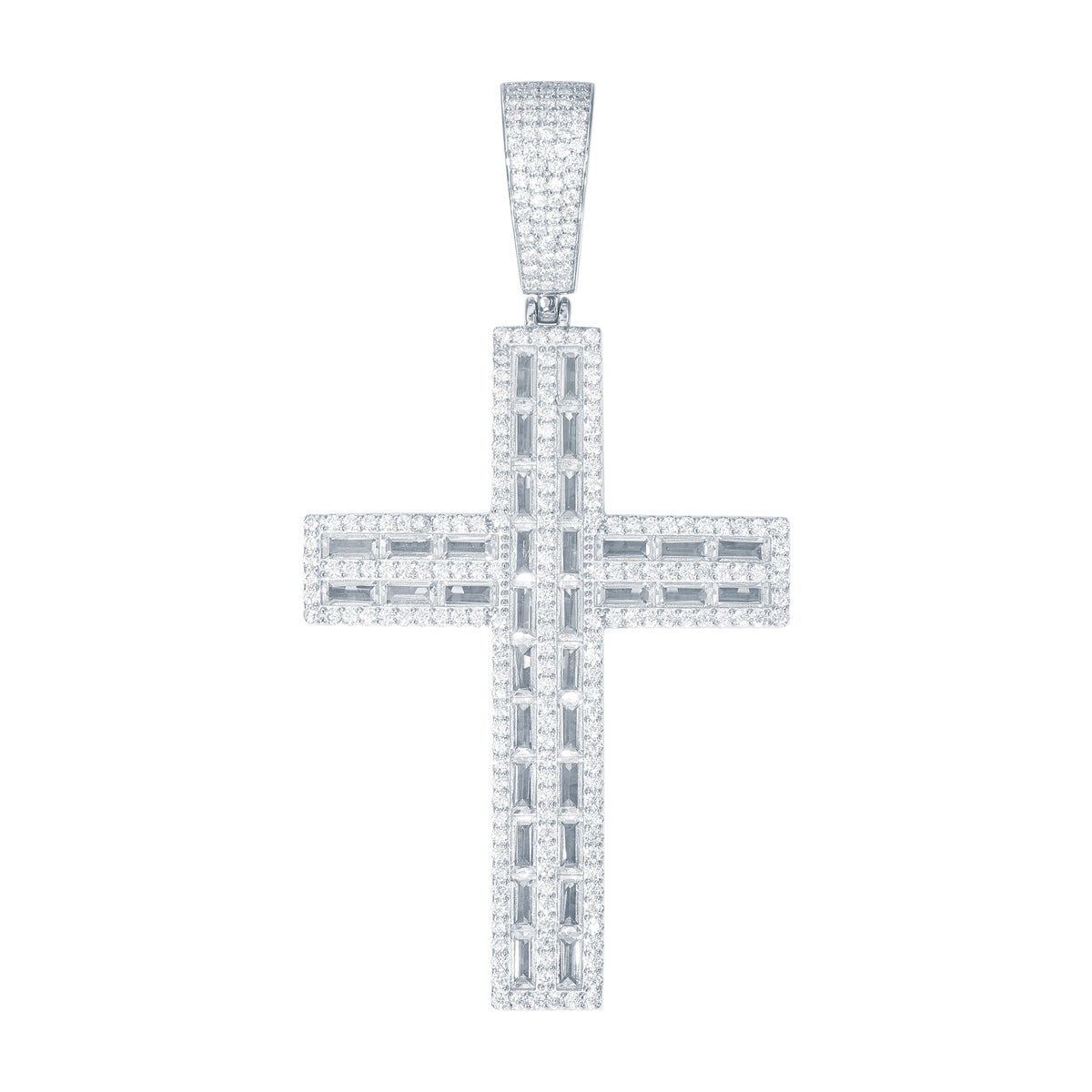 925 Silver Baguette Cubic Zirconia Set Cross – Imperial Time