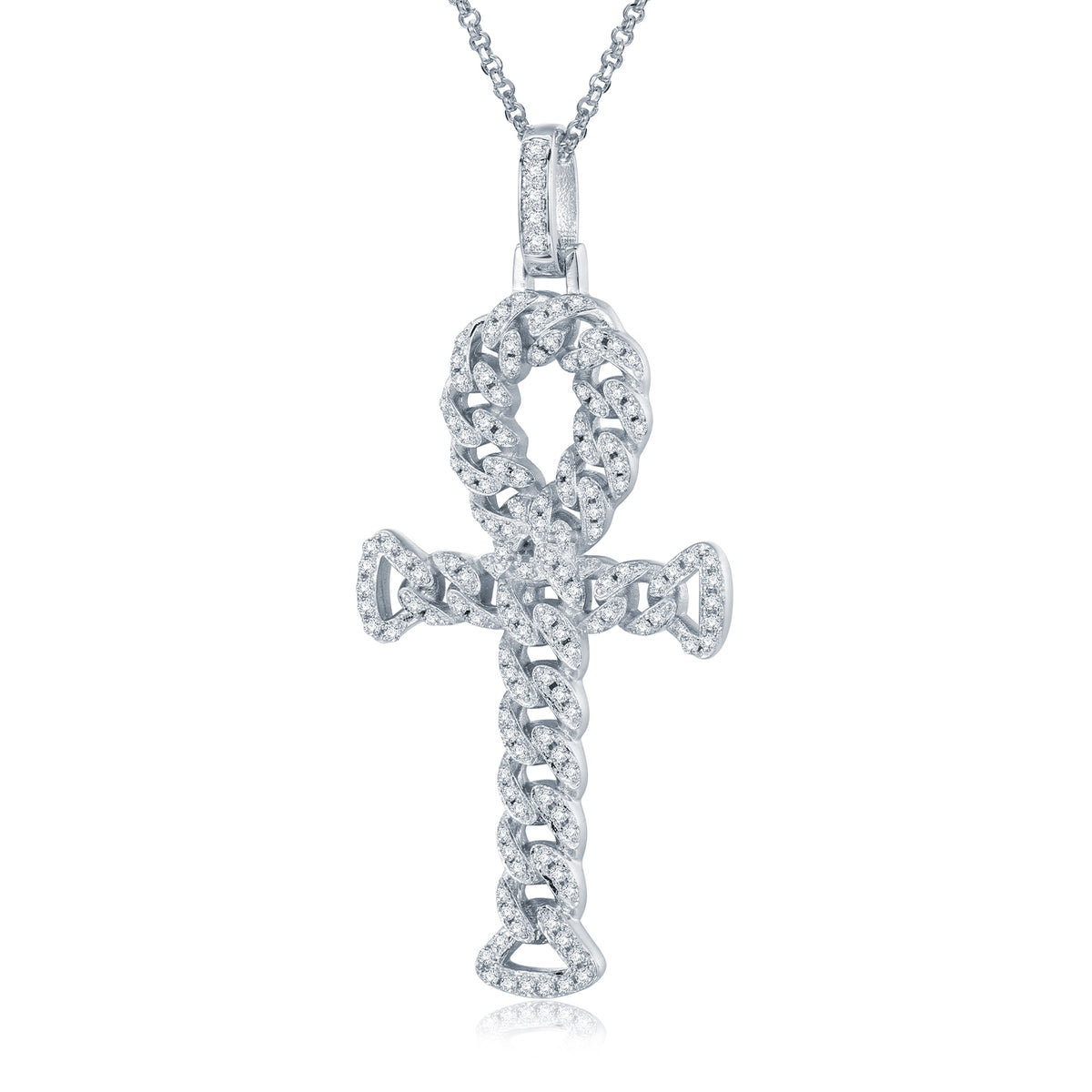 925 Silver Cubic Zirconia Set Curb Link Anc Style Cross – Imperial Time