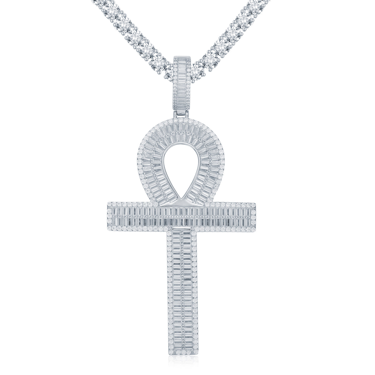 925 Silver Anc Style Baguette Cubic Zirconia Set Cross – Imperial Time