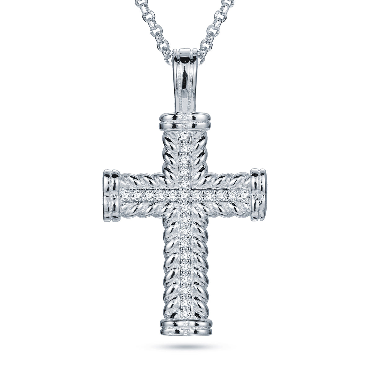 925 Silver Cubic Zirconia Set Cross – Imperial Time