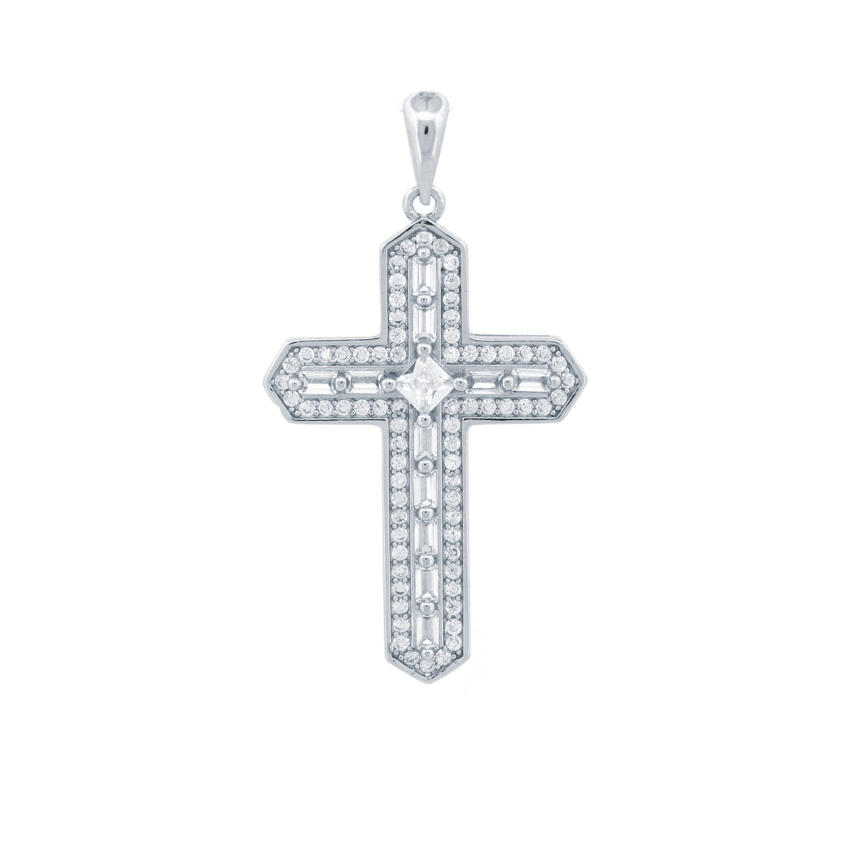 925 Silver Cubic Zirconia Set Cross – Imperial Time