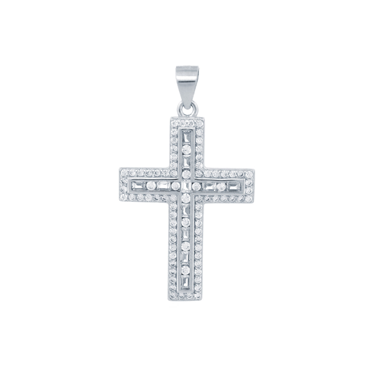 925 Silver Cubic Zirconia Set Cross – Imperial Time