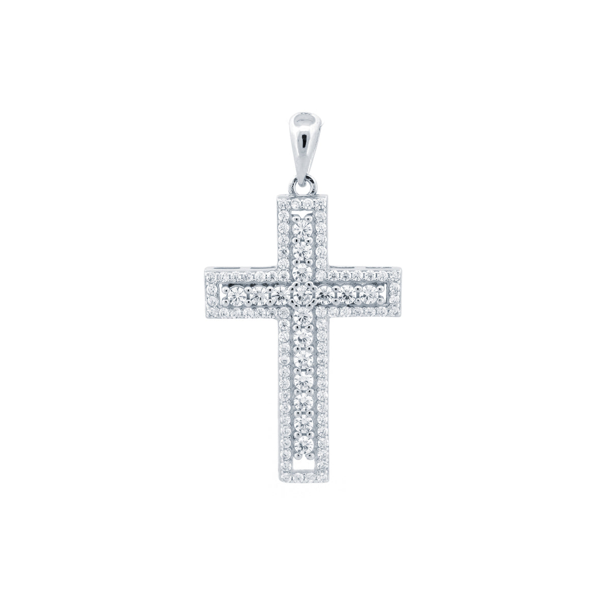 925 Silver Cubic Zirconia Set Cross – Imperial Time