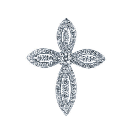 925 Silver Rhodium Plated Cubic Zirconia Set Cross – Imperial Time