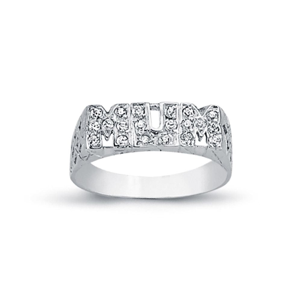 925 Silver Cubic Zirconia Set Mum Ring Filligree Shoulders – Imperial Time