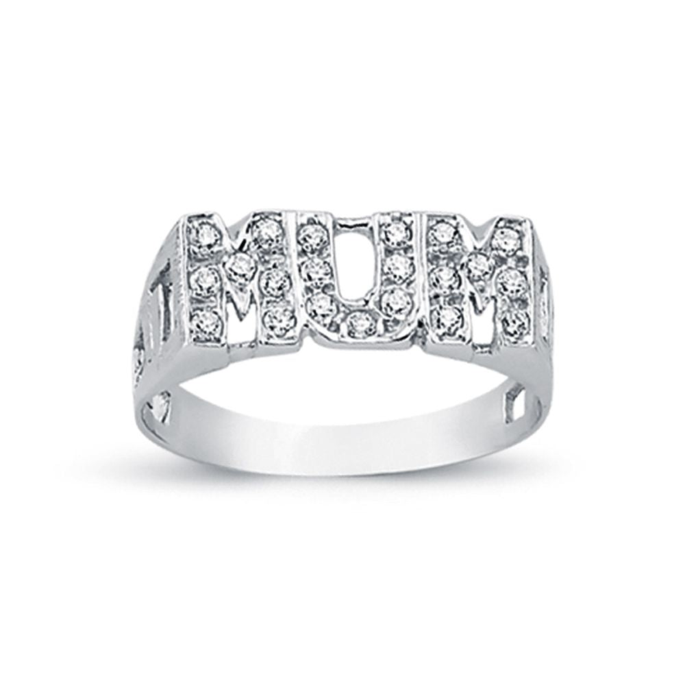 925 Silver Cubic Zirconia Set Mum Ring Curb Shoulders – Imperial Time