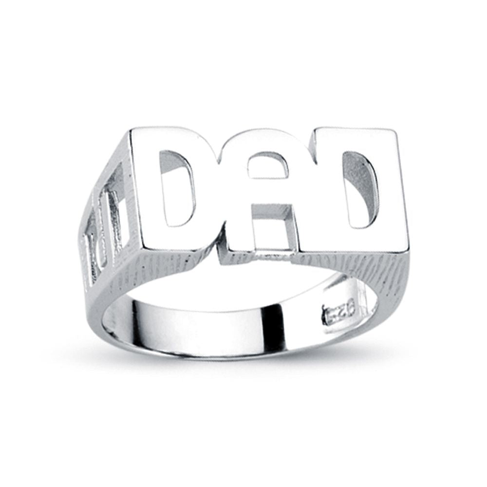 925 Silver Dad Ring Curb Shoulders – Imperial Time